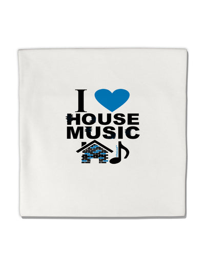 I Love House Blue Micro Fleece 14&#x22;x14&#x22; Pillow Sham-Pillow Sham-TooLoud-White-Davson Sales