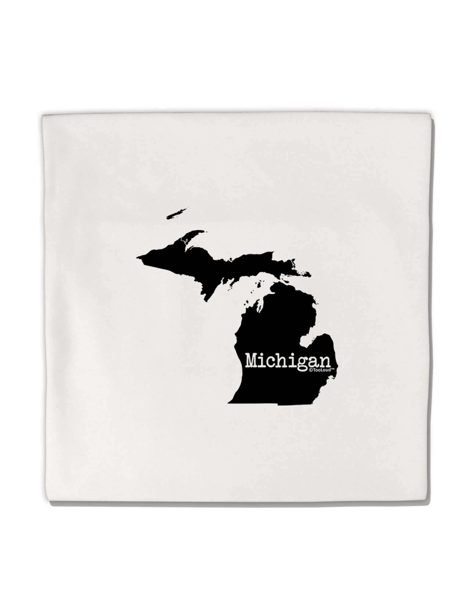 Michigan - United States Shape Micro Fleece 14"x14" Pillow Sham-Pillow Sham-TooLoud-White-Davson Sales