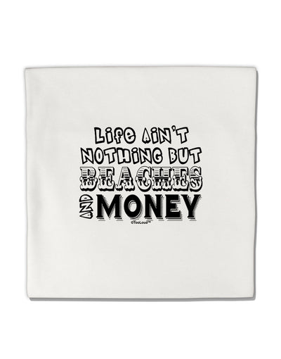 Beaches and Money Micro Fleece 14&#x22;x14&#x22; Pillow Sham by TooLoud-Pillow Sham-TooLoud-White-Davson Sales