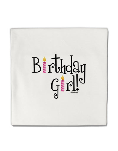 Birthday Girl - Birthday Candles Micro Fleece 14&#x22;x14&#x22; Pillow Sham by TooLoud-Pillow Sham-TooLoud-White-Davson Sales