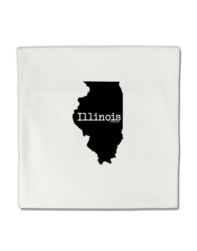 Illinois - United States Shape Micro Fleece 14&#x22;x14&#x22; Pillow Sham-Pillow Sham-TooLoud-White-Davson Sales