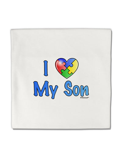 I Heart My Son - Autism Awareness Micro Fleece 14&#x22;x14&#x22; Pillow Sham by TooLoud-Pillow Sham-TooLoud-White-Davson Sales