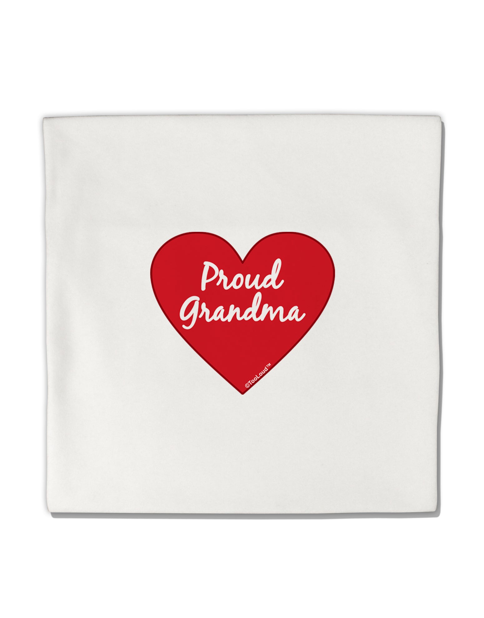 Proud Grandma Heart Micro Fleece 14&#x22;x14&#x22; Pillow Sham by TooLoud-Pillow Sham-TooLoud-White-Davson Sales