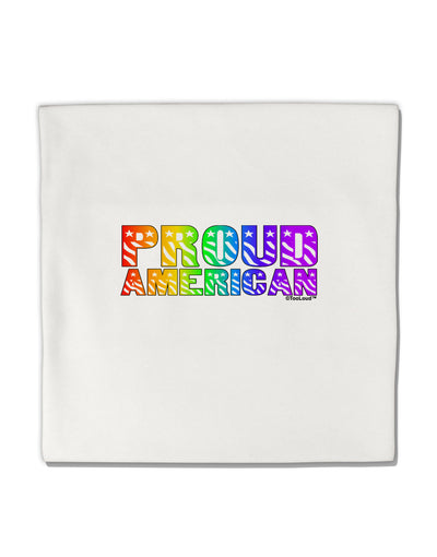 Proud American Rainbow Text Micro Fleece 14&#x22;x14&#x22; Pillow Sham by TooLoud-Pillow Sham-TooLoud-White-Davson Sales