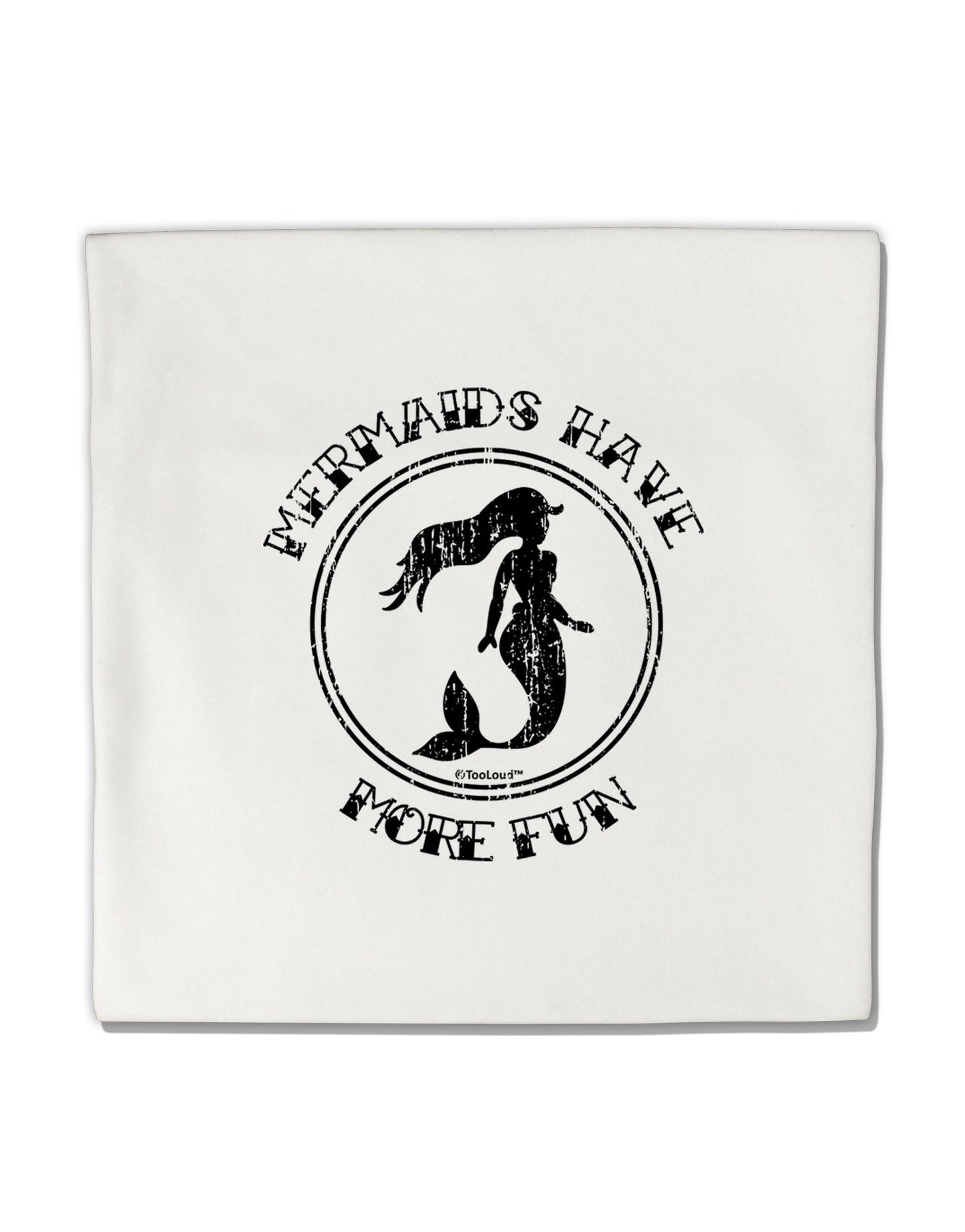 Mermaids Have More Fun - Distressed Micro Fleece 14"x14" Pillow Sham-Pillow Sham-TooLoud-White-Davson Sales