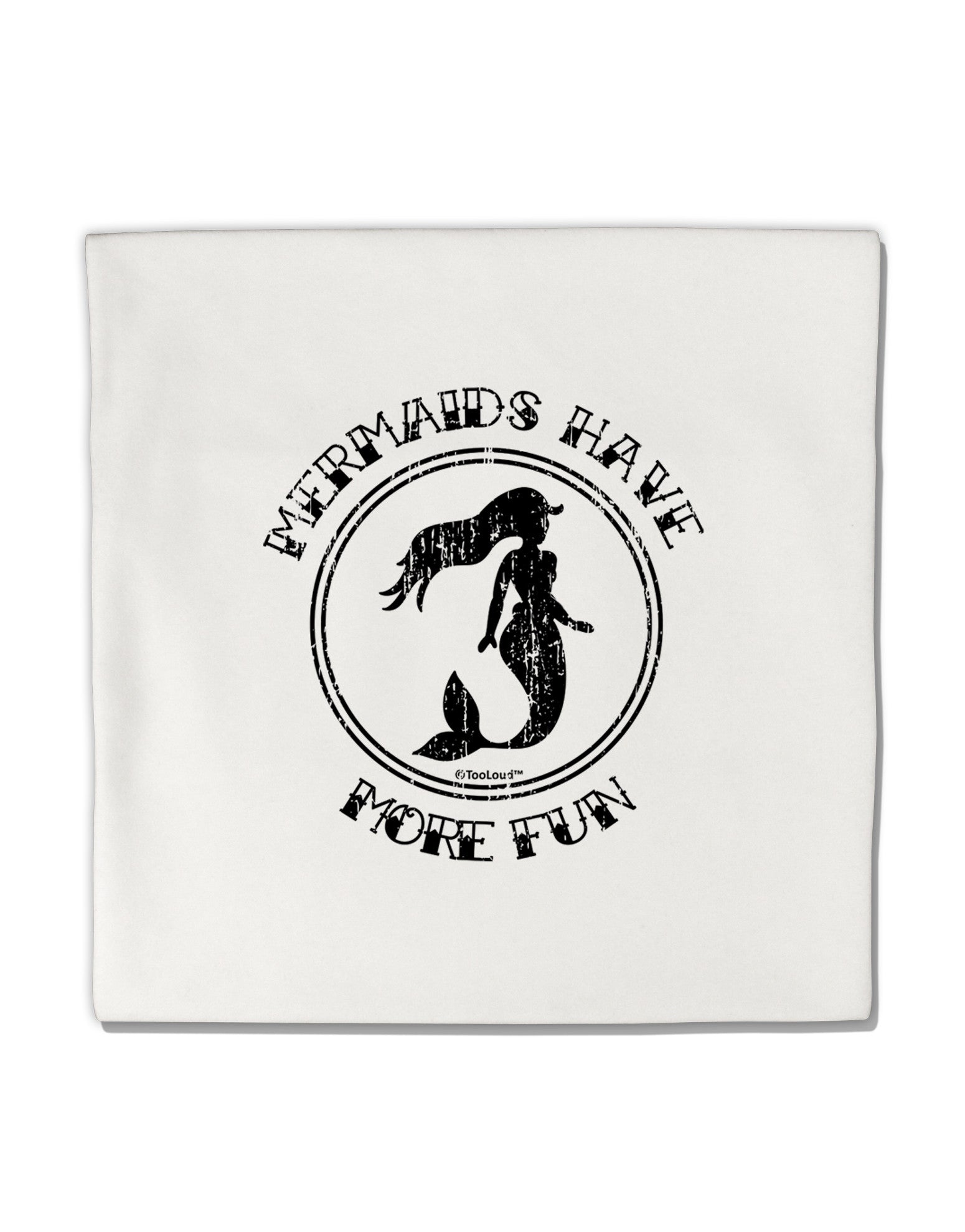 Mermaids Have More Fun - Distressed Micro Fleece 14"x14" Pillow Sham-Pillow Sham-TooLoud-White-Davson Sales