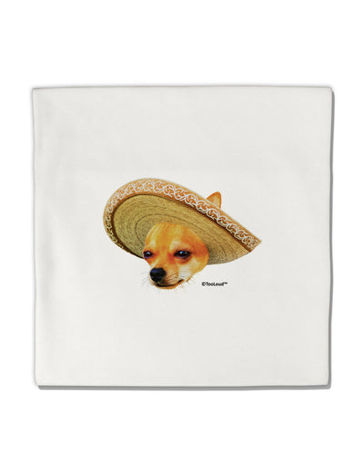 Chihuahua Dog with Sombrero - Patchwork Design Micro Fleece 14&#x22;x14&#x22; Pillow Sham by TooLoud-Pillow Sham-TooLoud-White-Davson Sales