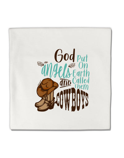 TooLoud God put Angels on Earth and called them Cowboys Micro Fleece 14 Inch x 14 Inch Pillow Sham-ThrowPillowCovers-TooLoud-Davson Sales
