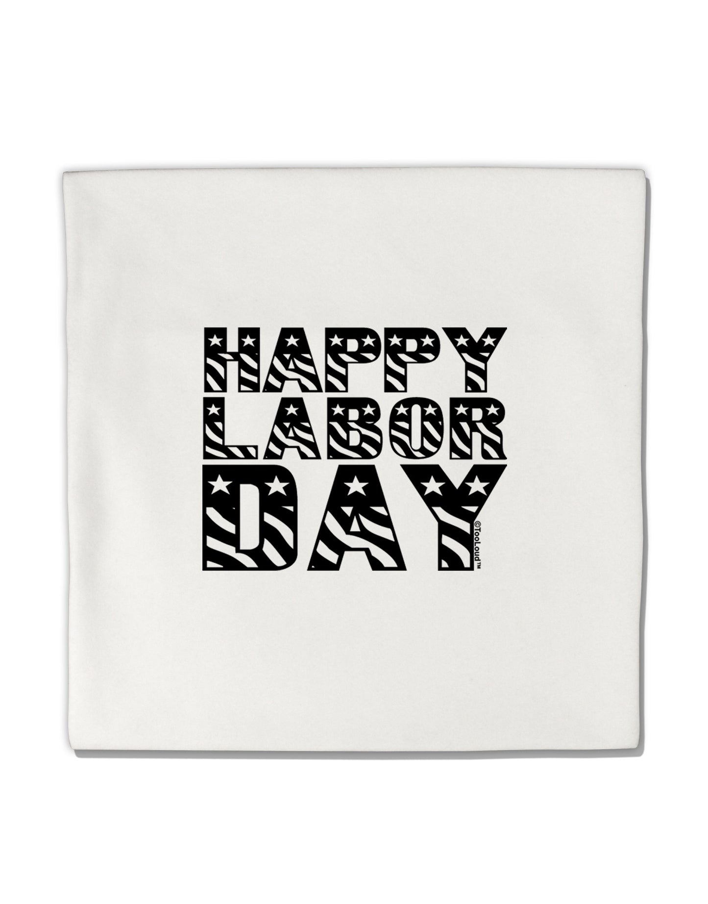 Happy Labor Day Text Micro Fleece 14&#x22;x14&#x22; Pillow Sham-Pillow Sham-TooLoud-White-Davson Sales