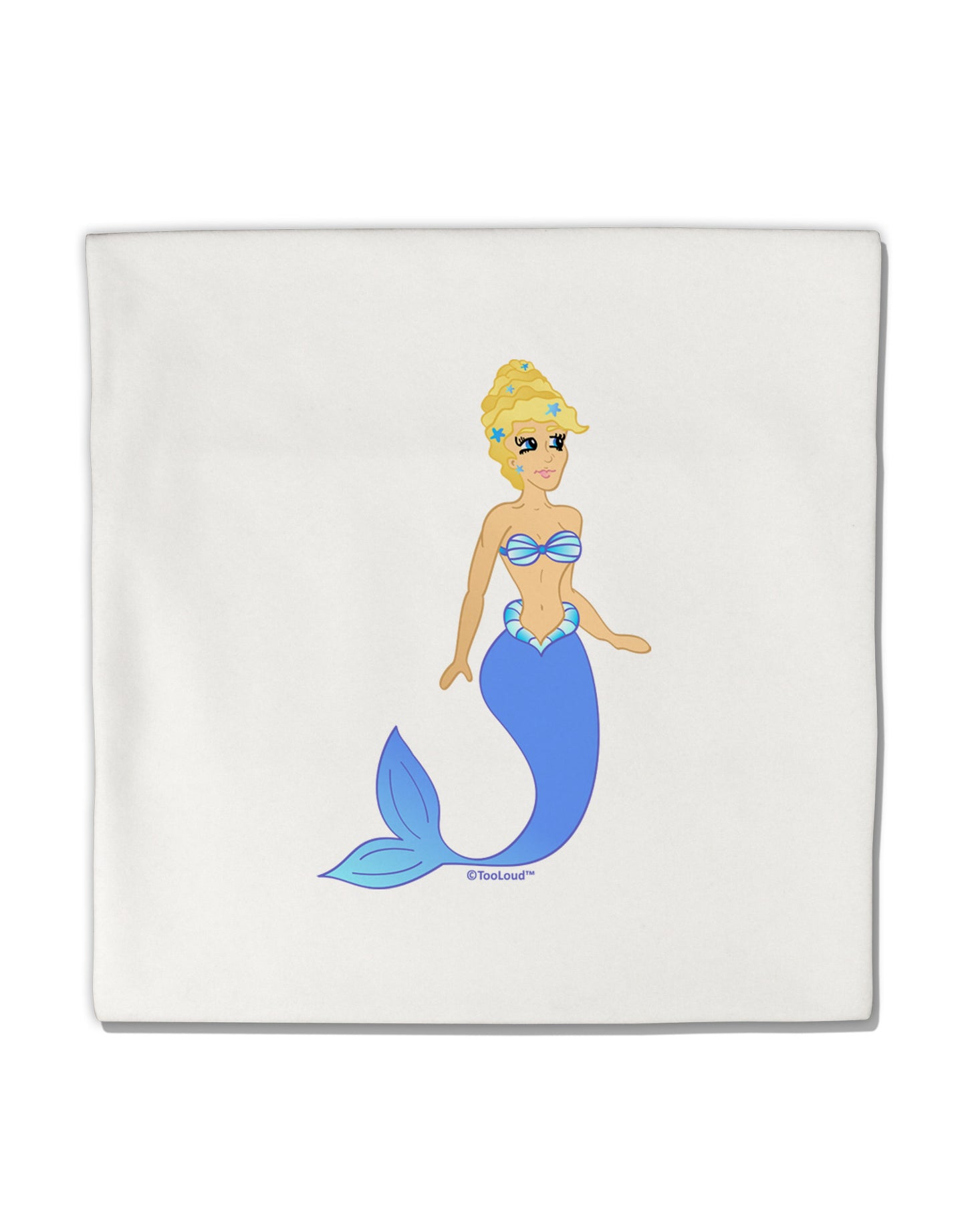 Mermaid Design - Blue Micro Fleece 14"x14" Pillow Sham-Pillow Sham-TooLoud-White-Davson Sales