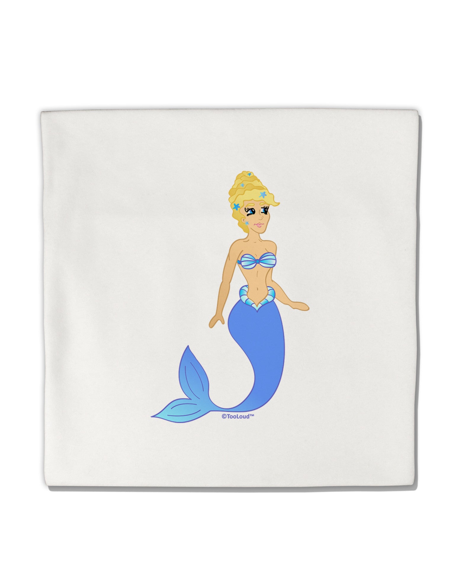 Mermaid Design - Blue Micro Fleece 14"x14" Pillow Sham-Pillow Sham-TooLoud-White-Davson Sales