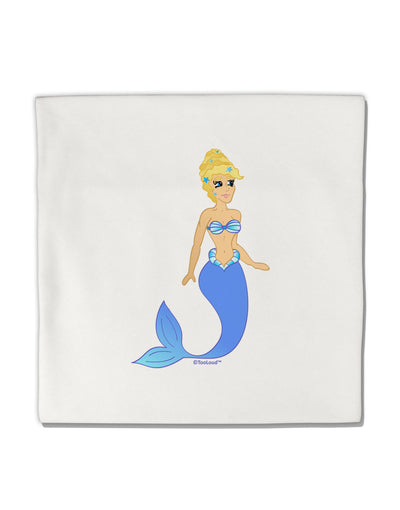 Mermaid Design - Blue Micro Fleece 14&#x22;x14&#x22; Pillow Sham-Pillow Sham-TooLoud-White-Davson Sales