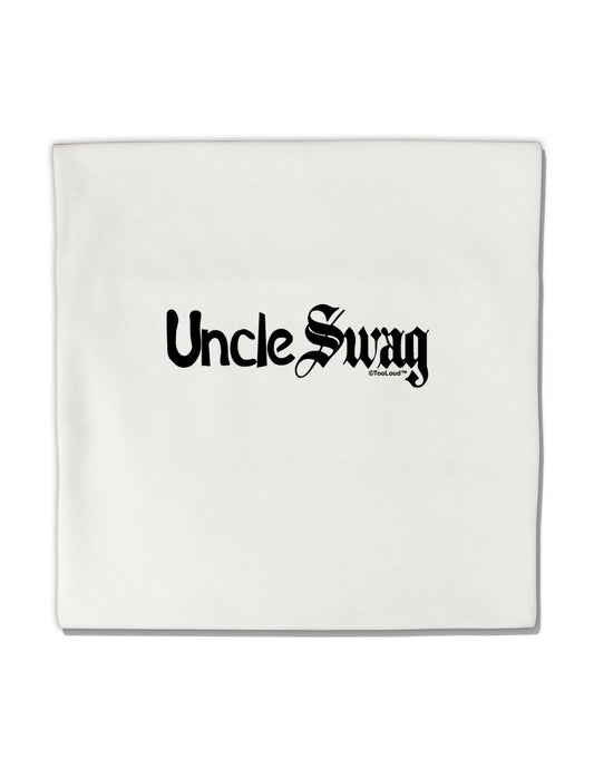 Uncle Swag Text Micro Fleece 14"x14" Pillow Sham by TooLoud-Pillow Sham-TooLoud-White-Davson Sales