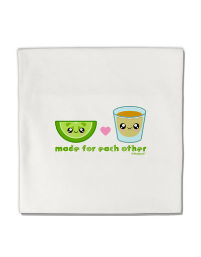 Cute Tequila Shot and Lime - Made For Each Other Micro Fleece 14&#x22;x14&#x22; Pillow Sham by TooLoud-Pillow Sham-TooLoud-White-Davson Sales