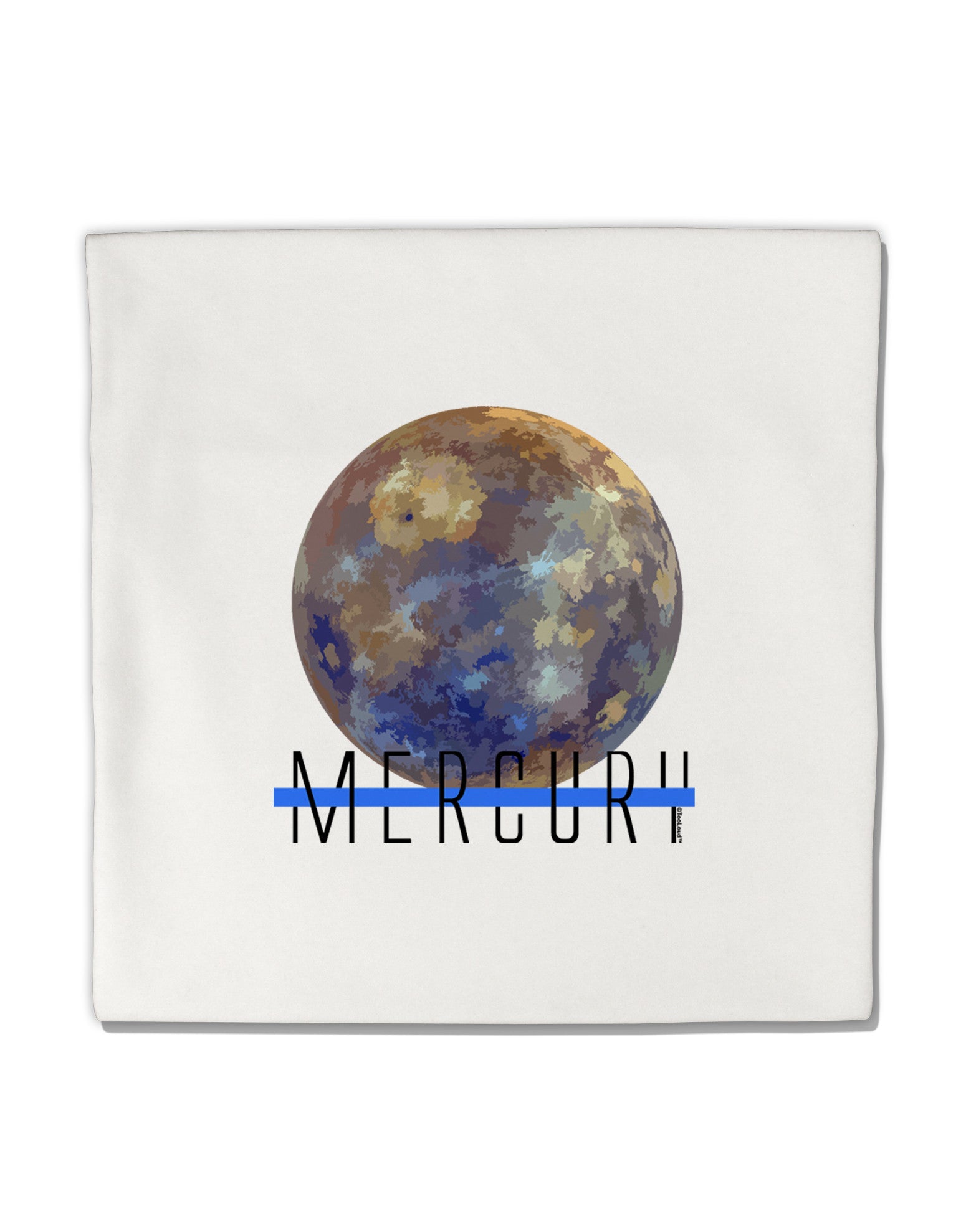 Planet Mercury Text Micro Fleece 14"x14" Pillow Sham by TooLoud-Pillow Sham-TooLoud-White-Davson Sales