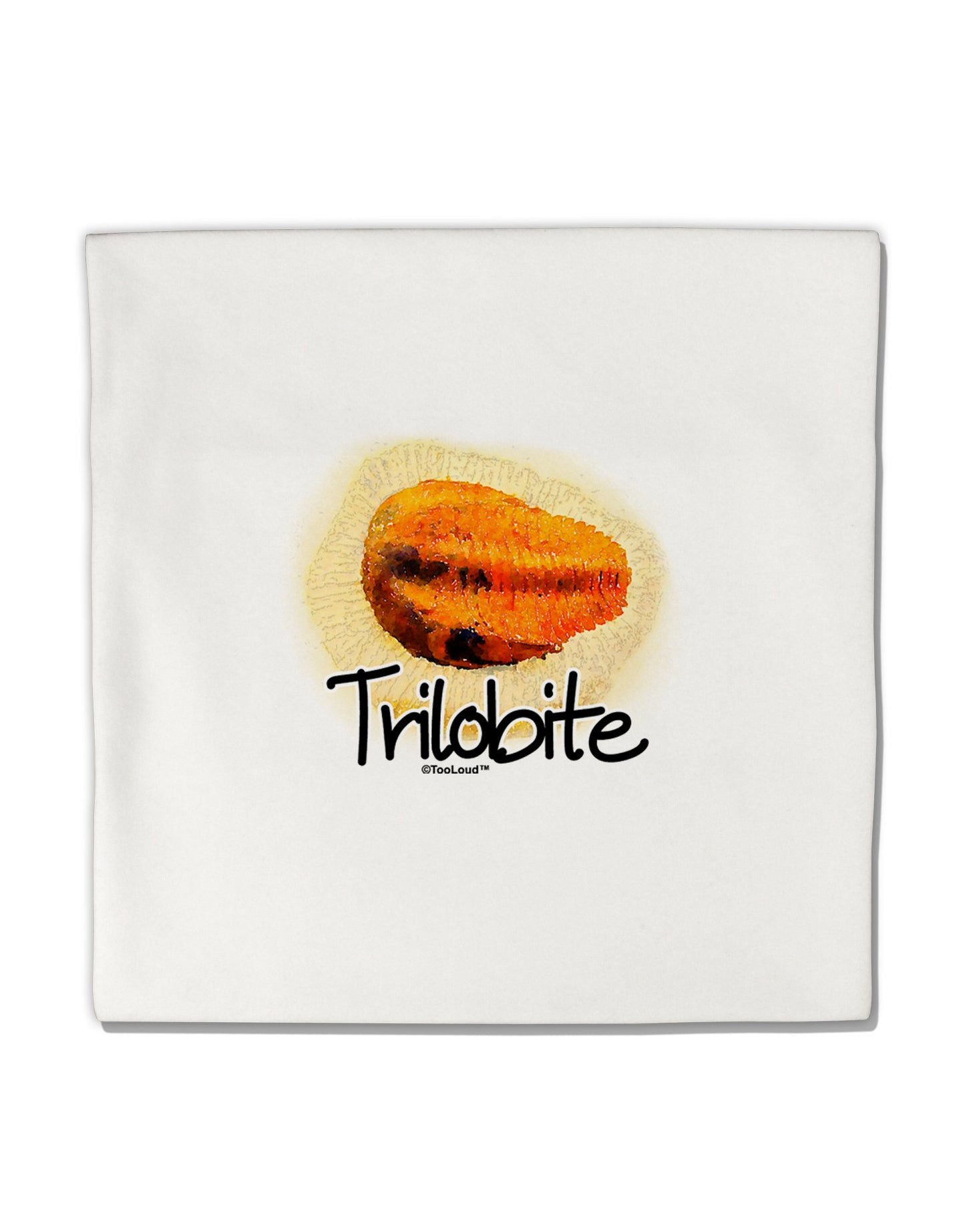 Trilobite Fossil Watercolor Text Micro Fleece 14&#x22;x14&#x22; Pillow Sham-Pillow Sham-TooLoud-White-Davson Sales