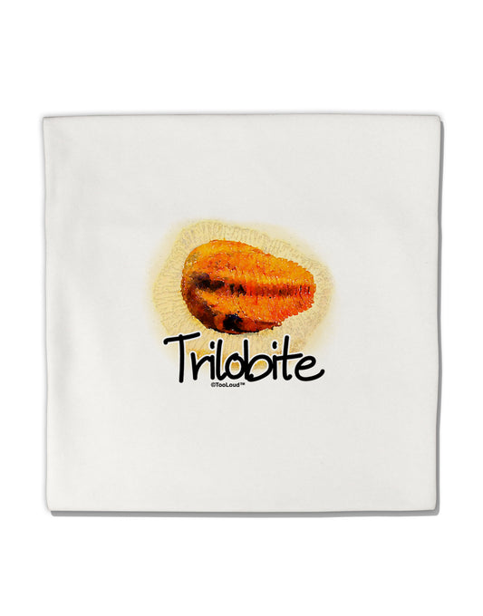 Trilobite Fossil Watercolor Text Micro Fleece 14&#x22;x14&#x22; Pillow Sham-Pillow Sham-TooLoud-White-Davson Sales