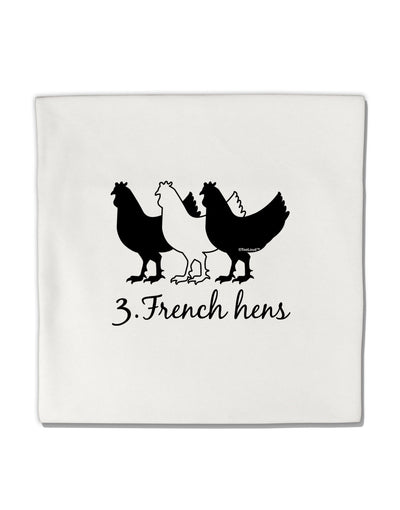 Three French Hens Text Micro Fleece 14&#x22;x14&#x22; Pillow Sham-Pillow Sham-TooLoud-White-Davson Sales