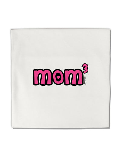 Mom Cubed - Cute Mom of Three Design Micro Fleece 14&#x22;x14&#x22; Pillow Sham by TooLoud-Pillow Sham-TooLoud-White-Davson Sales