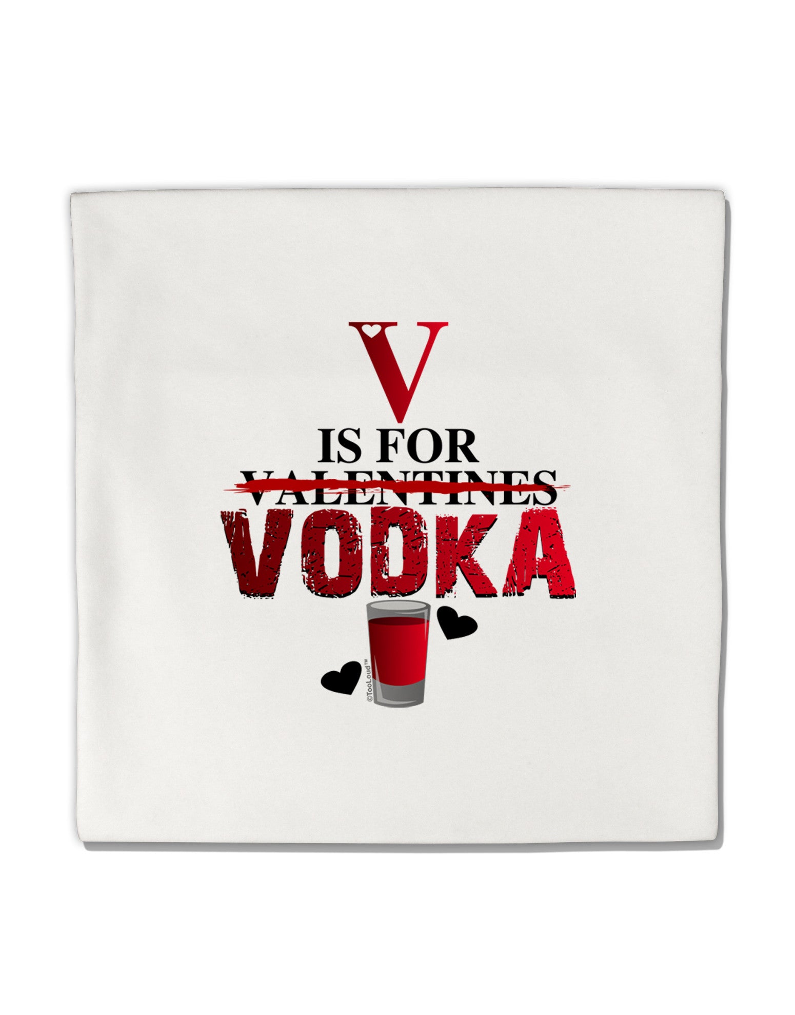 V Is For Vodka Micro Fleece 14"x14" Pillow Sham-Pillow Sham-TooLoud-White-Davson Sales