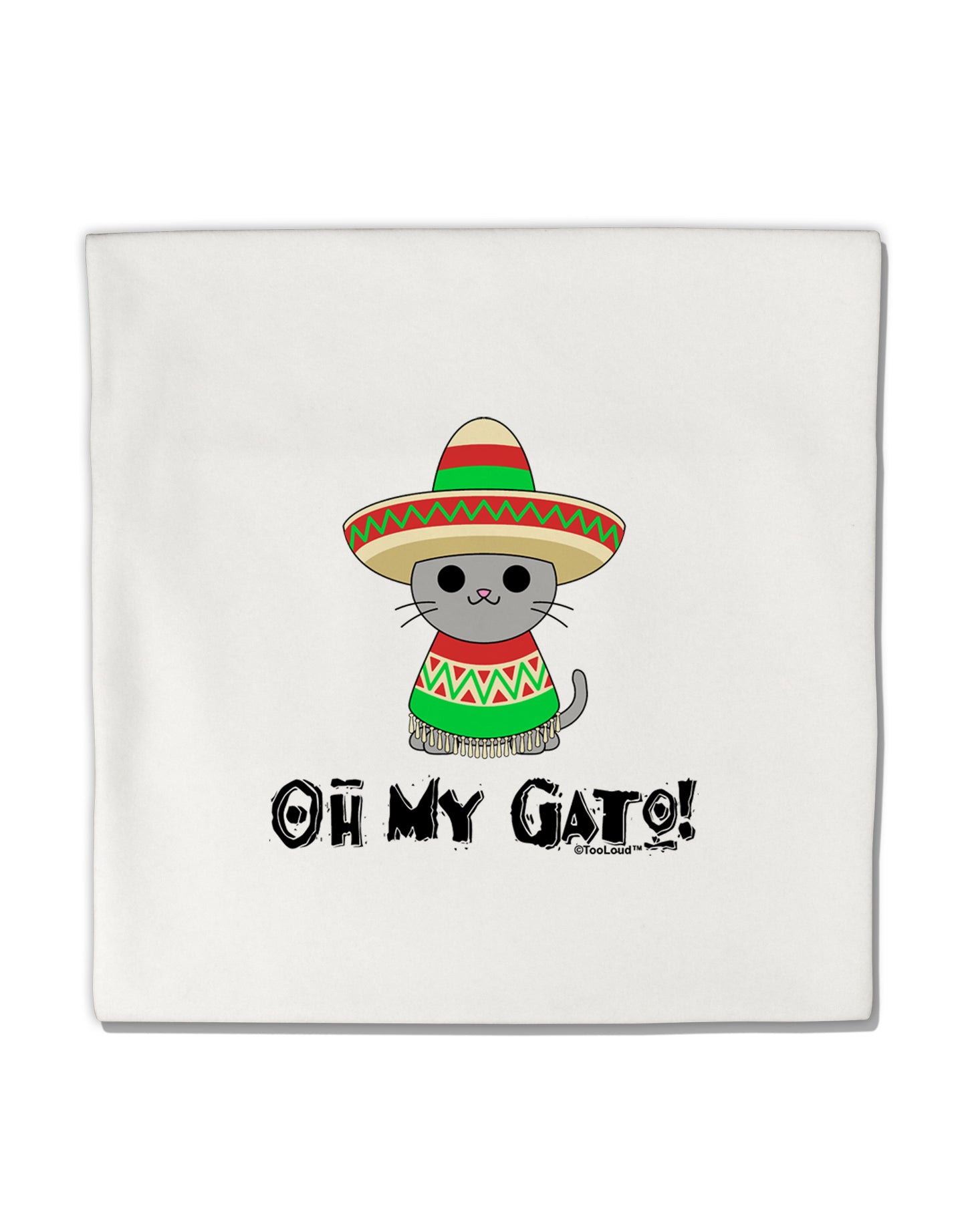 Oh My Gato - Cinco De Mayo Micro Fleece 14&#x22;x14&#x22; Pillow Sham by TooLoud-Pillow Sham-TooLoud-White-Davson Sales