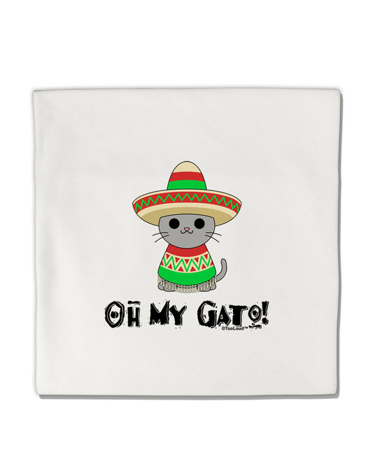 Oh My Gato - Cinco De Mayo Micro Fleece 14&#x22;x14&#x22; Pillow Sham by TooLoud-Pillow Sham-TooLoud-White-Davson Sales