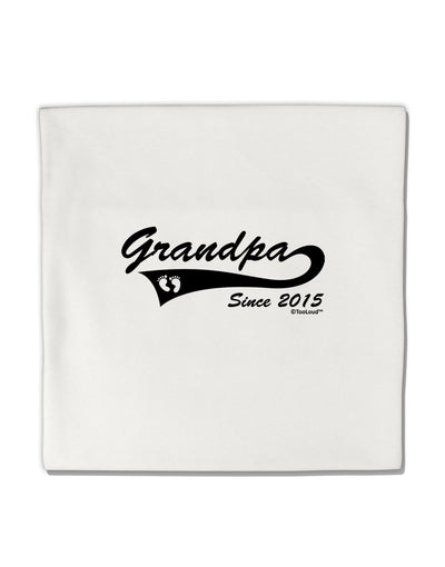 Grandpa Since 2015 Micro Fleece 14&#x22;x14&#x22; Pillow Sham by TooLoud-Pillow Sham-TooLoud-White-Davson Sales