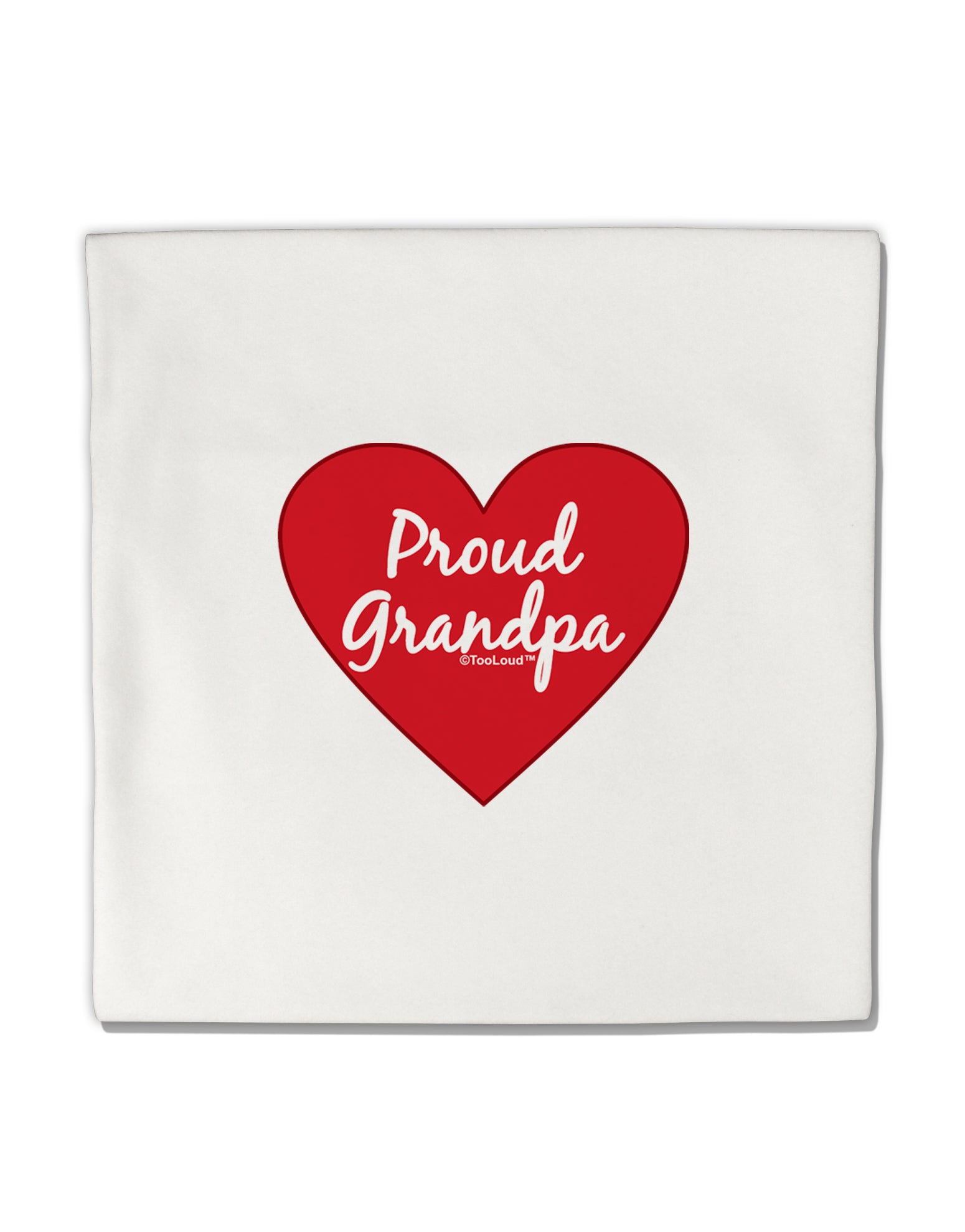 Proud Grandpa Heart Micro Fleece 14&#x22;x14&#x22; Pillow Sham by TooLoud-Pillow Sham-TooLoud-White-Davson Sales