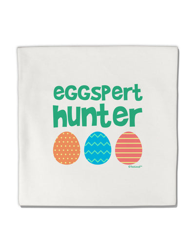 Eggspert Hunter - Easter - Green Micro Fleece 14&#x22;x14&#x22; Pillow Sham by TooLoud-Pillow Sham-TooLoud-White-Davson Sales