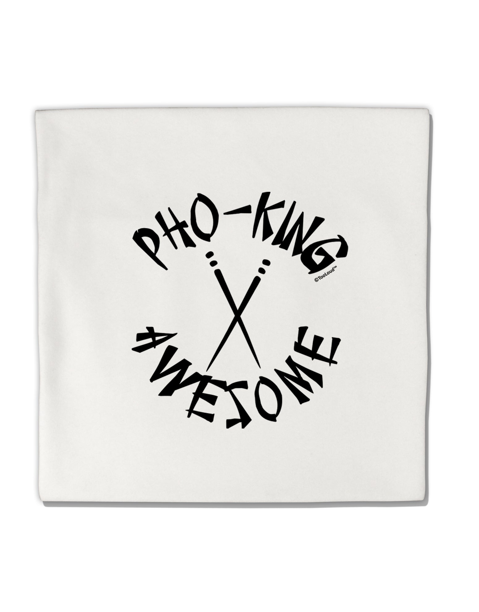 TooLoud PHO KING AWESOME, Funny Vietnamese Soup Vietnam Foodie Micro Fleece 14 Inch x 14 Inch Pillow Sham-ThrowPillowCovers-TooLoud-Davson Sales