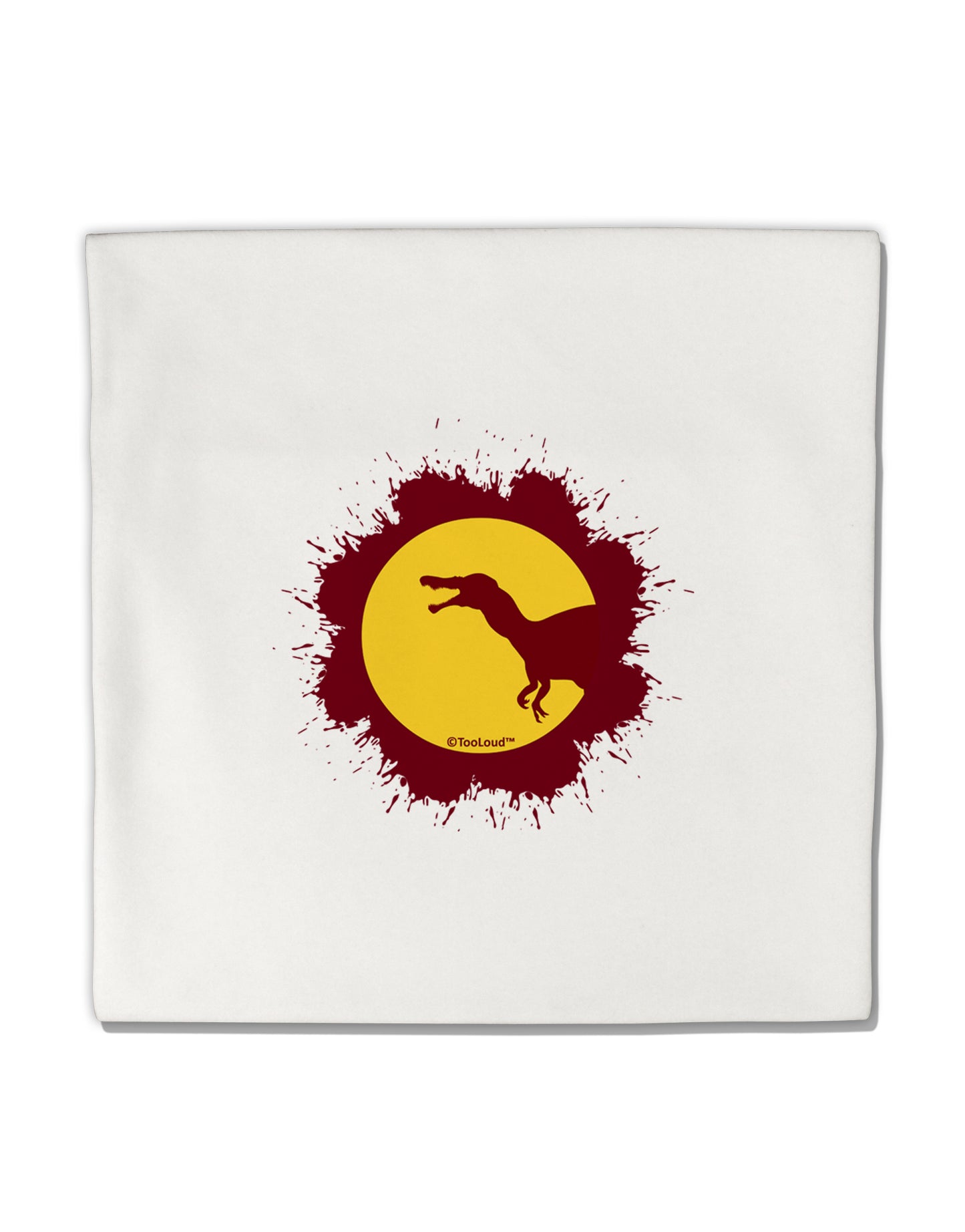 Dinosaur Silhouette Splatter Design Micro Fleece 14"x14" Pillow Sham by TooLoud-Pillow Sham-TooLoud-White-Davson Sales