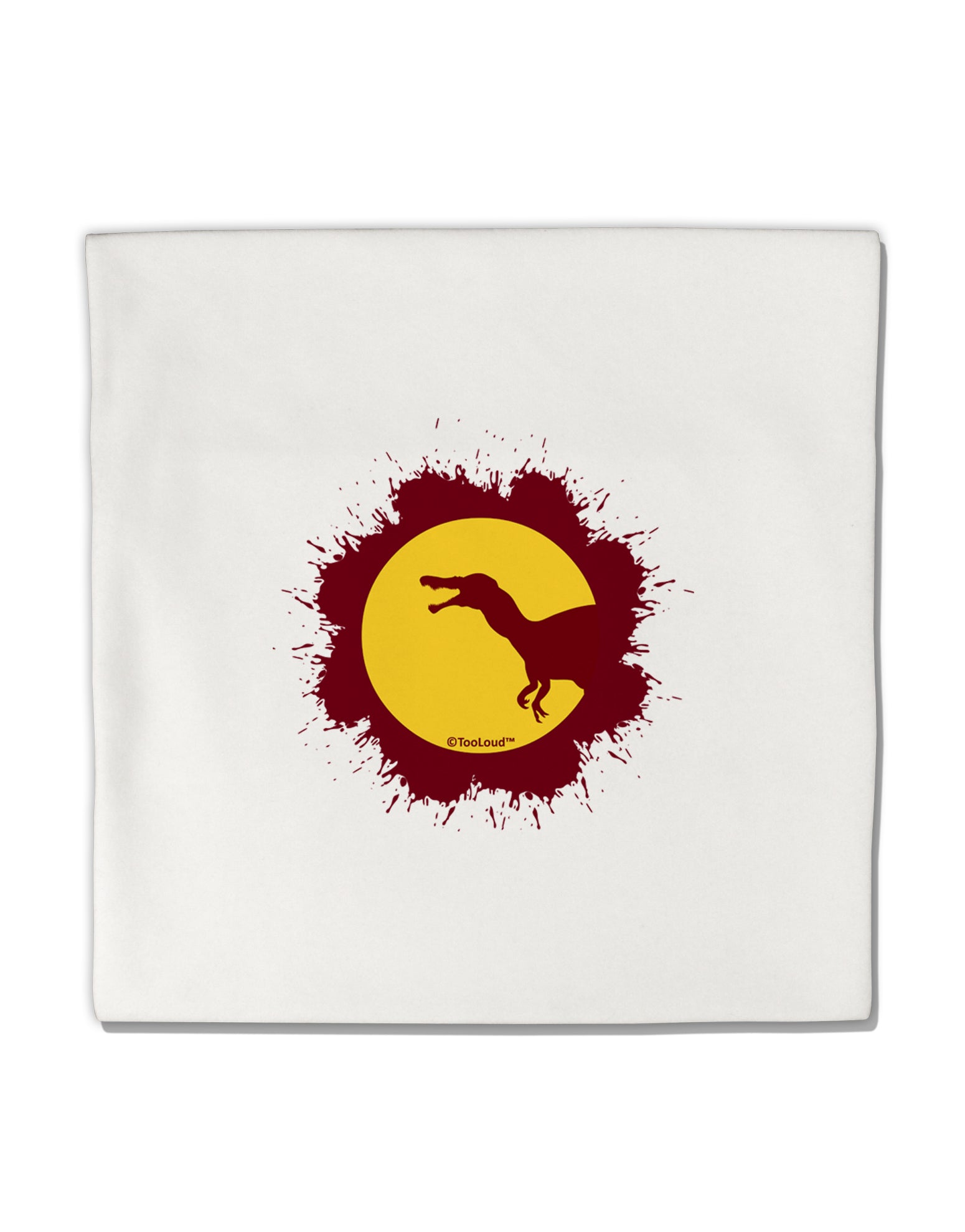 Dinosaur Silhouette Splatter Design Micro Fleece 14"x14" Pillow Sham by TooLoud-Pillow Sham-TooLoud-White-Davson Sales