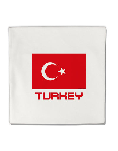 Turkey Flag with Text Micro Fleece 14&#x22;x14&#x22; Pillow Sham by TooLoud-Pillow Sham-TooLoud-White-Davson Sales