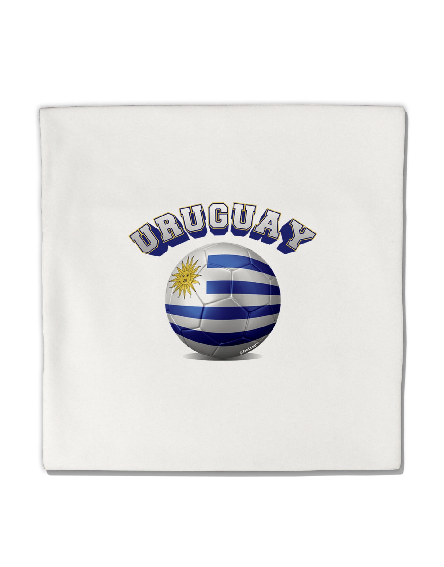 Soccer Ball Flag - Uruguay Micro Fleece 14"x14" Pillow Sham-Pillow Sham-TooLoud-White-Davson Sales