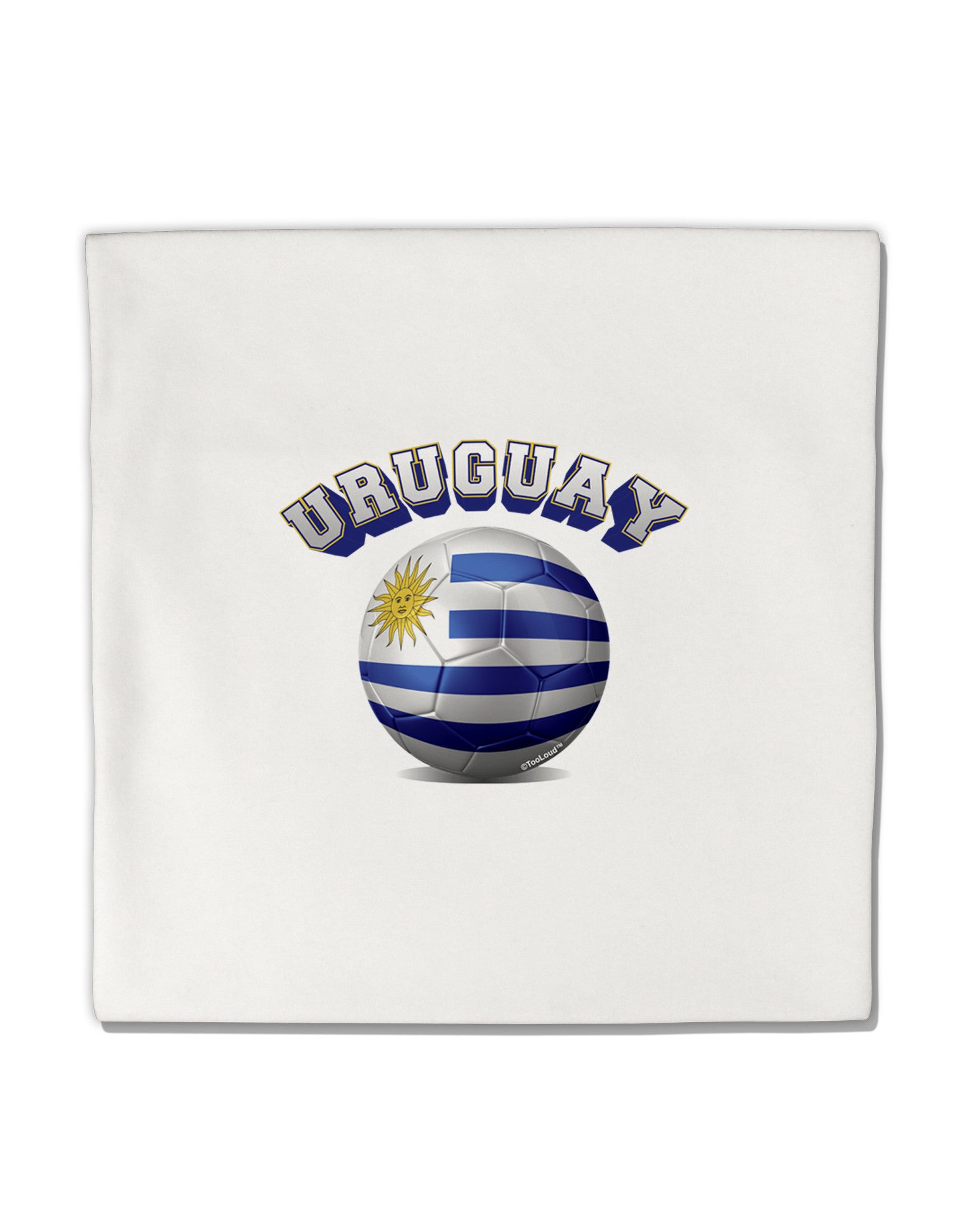 Soccer Ball Flag - Uruguay Micro Fleece 14"x14" Pillow Sham-Pillow Sham-TooLoud-White-Davson Sales