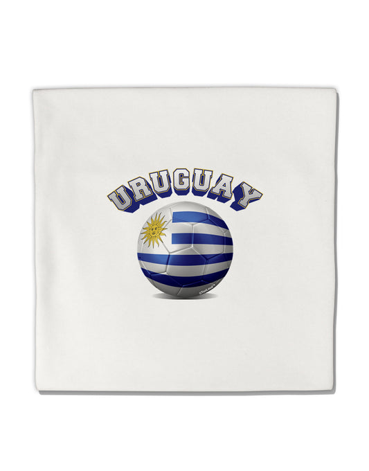 Soccer Ball Flag - Uruguay Micro Fleece 14"x14" Pillow Sham-Pillow Sham-TooLoud-White-Davson Sales