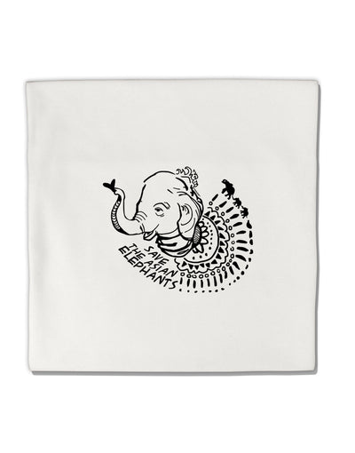 TooLoud Save the Asian Elephants Micro Fleece 14"x14" Pillow Sham-ThrowPillowCovers-TooLoud-Davson Sales