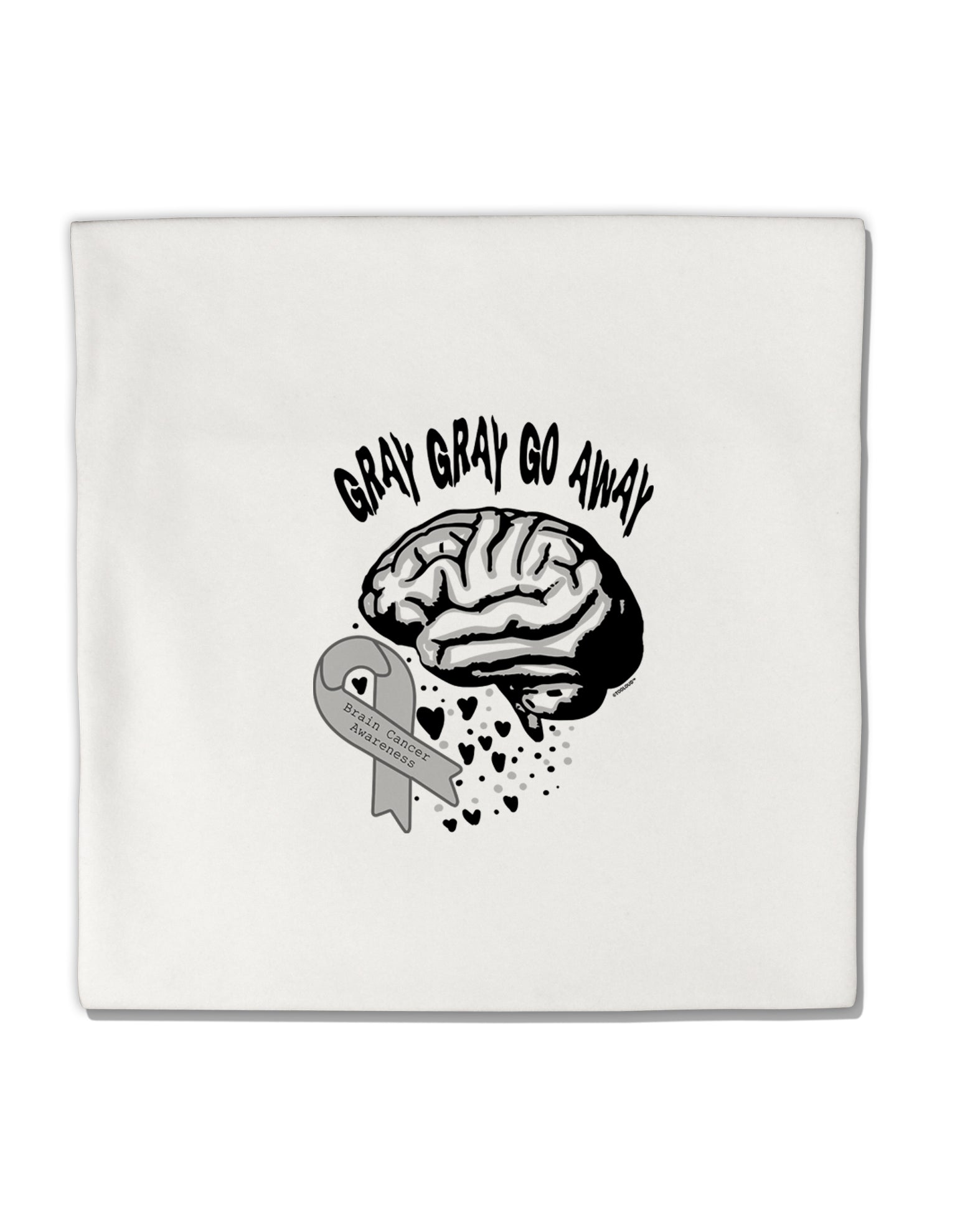 TooLoud Gray Gray Go Away Micro Fleece 14"x14" Pillow Sham-ThrowPillowCovers-TooLoud-Davson Sales
