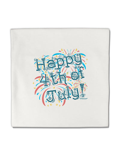 Happy 4th of July - Fireworks Design Micro Fleece 14&#x22;x14&#x22; Pillow Sham-Pillow Sham-TooLoud-White-Davson Sales