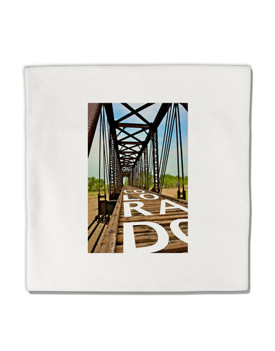 Colorado Bridge Text Micro Fleece 14&#x22;x14&#x22; Pillow Sham-Pillow Sham-TooLoud-White-Davson Sales