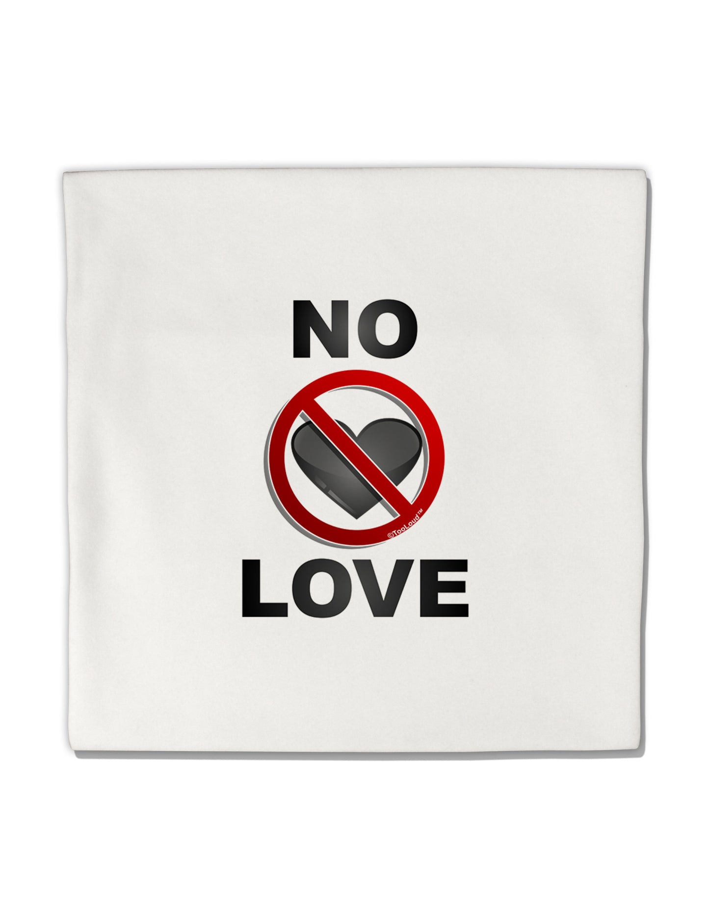 No Love Symbol with Text Micro Fleece 14"x14" Pillow Sham-Pillow Sham-TooLoud-White-Davson Sales