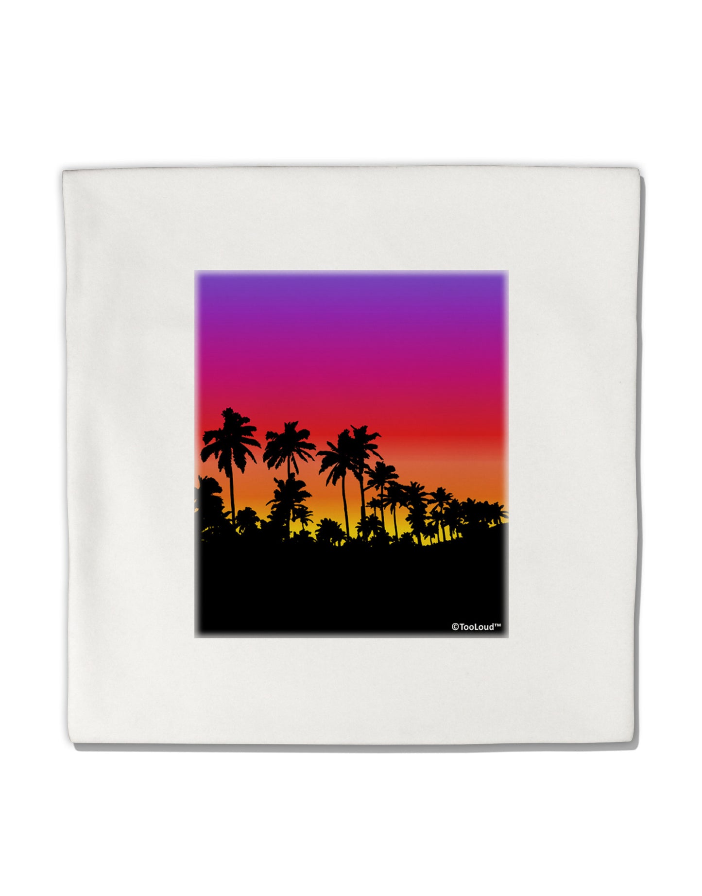Palm Trees and Sunset Design Micro Fleece 14"x14" Pillow Sham by TooLoud-Pillow Sham-TooLoud-White-Davson Sales