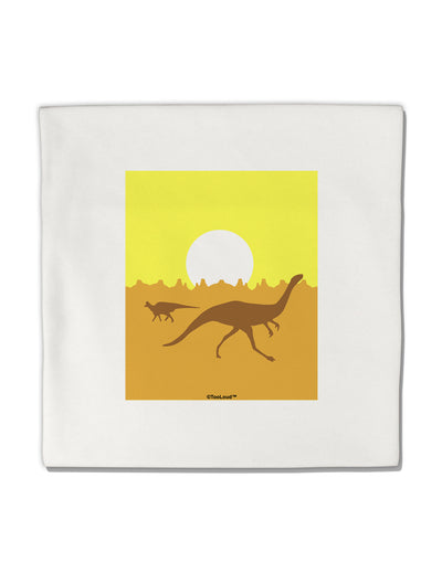 Jurassic Dinosaur Sunrise Micro Fleece 14&#x22;x14&#x22; Pillow Sham by TooLoud-Pillow Sham-TooLoud-White-Davson Sales