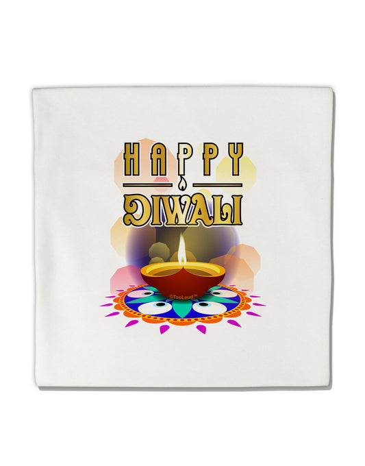 Happy Diwali - Rangoli and Diya Micro Fleece 14&#x22;x14&#x22; Pillow Sham by TooLoud-TooLoud-White-Davson Sales