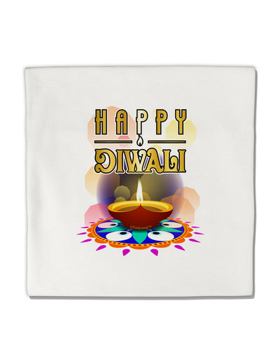 Happy Diwali - Rangoli and Diya Micro Fleece 14&#x22;x14&#x22; Pillow Sham by TooLoud-TooLoud-White-Davson Sales