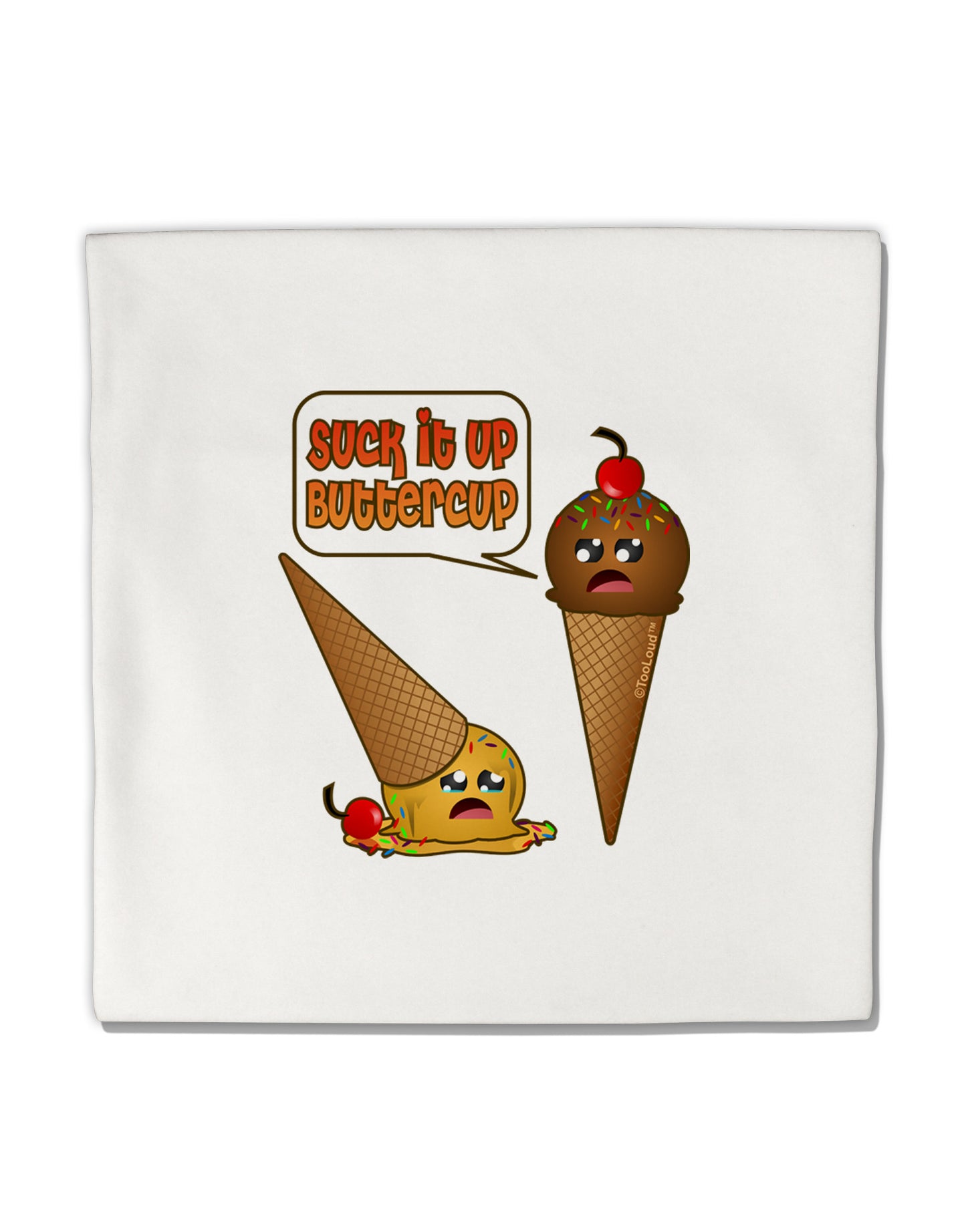 Suck It Up Buttercup Icecream Micro Fleece 14"x14" Pillow Sham-Pillow Sham-TooLoud-White-Davson Sales
