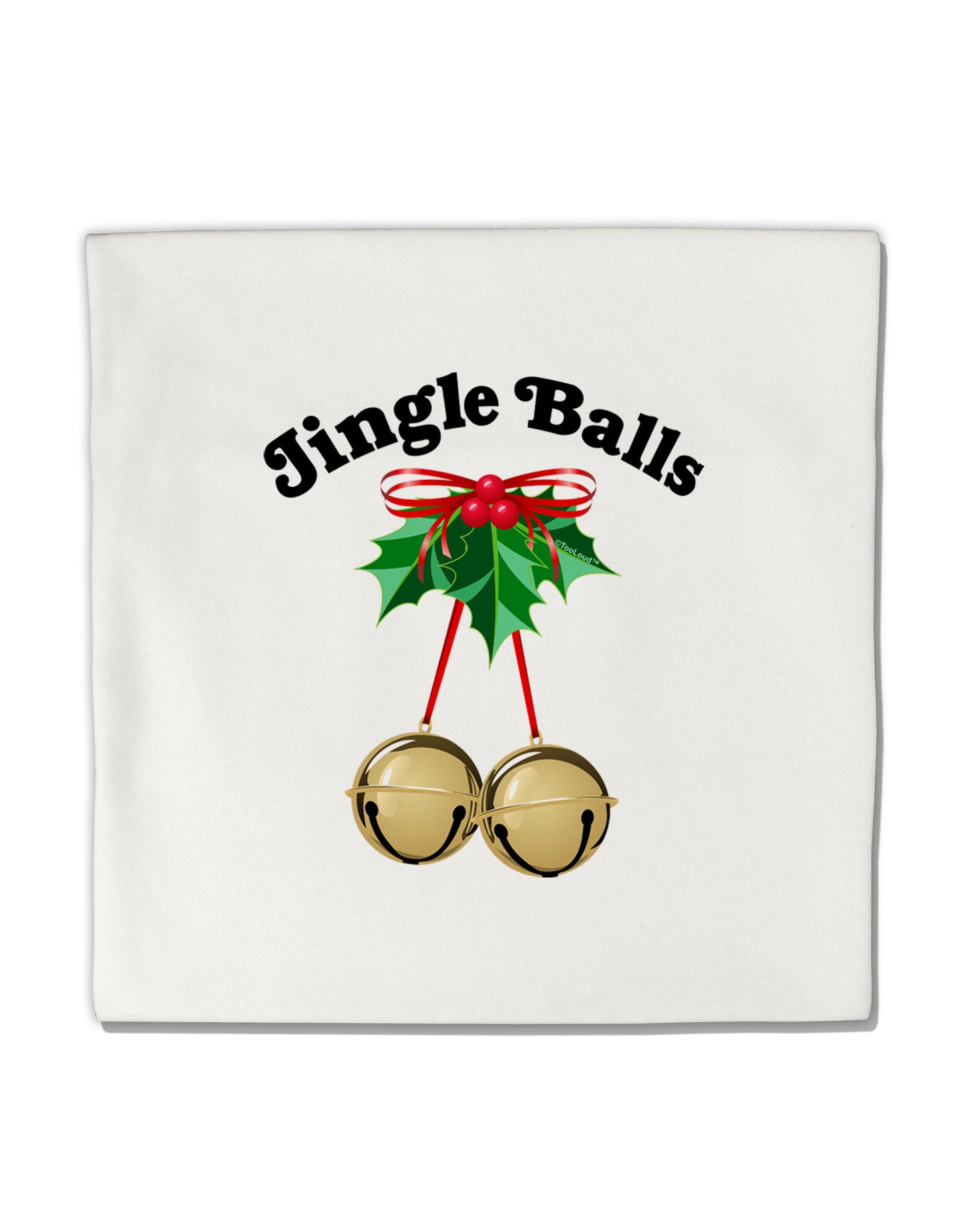 Jingle Balls with Text Micro Fleece 14"x14" Pillow Sham-Pillow Sham-TooLoud-White-Davson Sales