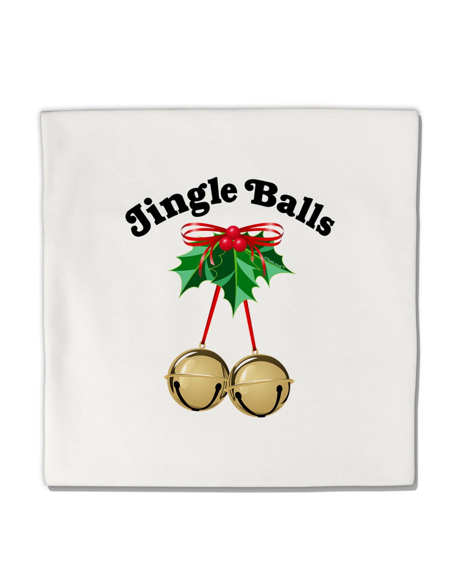 Jingle Balls with Text Micro Fleece 14"x14" Pillow Sham-Pillow Sham-TooLoud-White-Davson Sales