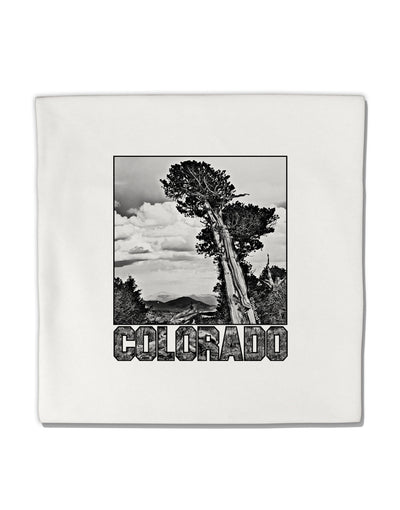 Colorado Landscape Text BW Micro Fleece 14&#x22;x14&#x22; Pillow Sham-Pillow Sham-TooLoud-White-Davson Sales