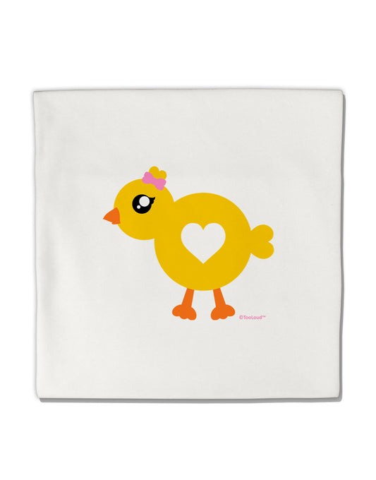 Cute Chick with Bow Micro Fleece 14&#x22;x14&#x22; Pillow Sham by TooLoud-Pillow Sham-TooLoud-White-Davson Sales